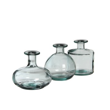 Botella de cristal transparente simone ø14cm x 12cm colores / modelos surtidos