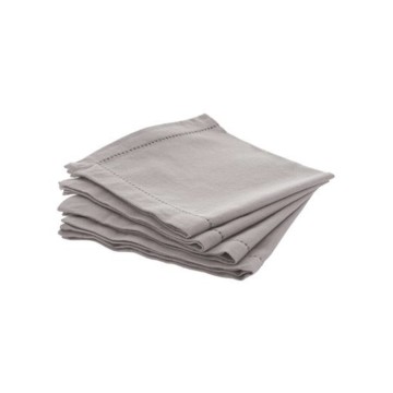 Pack 4 servilletas de algodón color topo 40x40cm