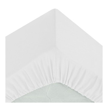 Sabana ajustable color blanco 140x190cm
