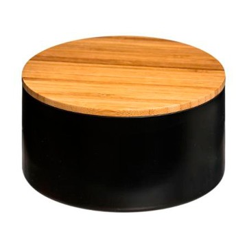 Caja almacenamiento con espejo baño bambu-negro colección 'natureo'