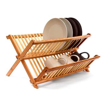 Escurridor platos de bambú plegable 42x33.5x25.5cm