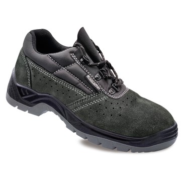 Zapatos de seguridad piel serraje perforada gris oscuro s1p src talla 35 blackleather