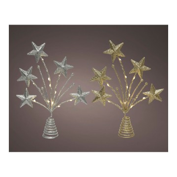 Adorno para copa árbol de navidad estrella 5x21x31cm 12 leds colores surtidos