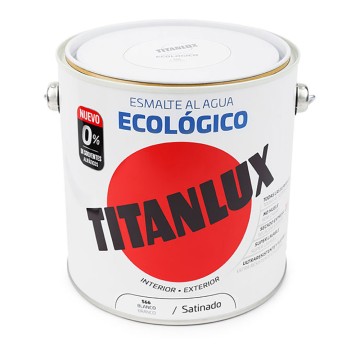 Esmalte ecológico al agua satinado blanco 2,5l titanlux 01t056625