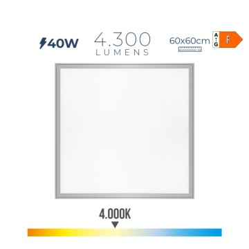 Panel de led 40w 4300lm ra80 60x60cm 4000k luz dia edm