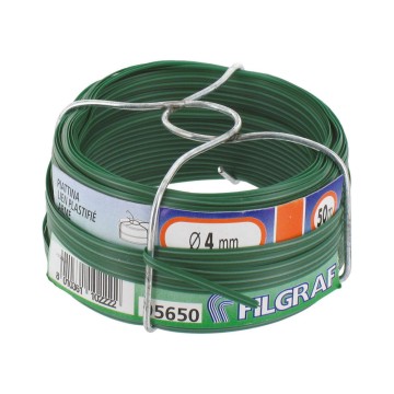 Hilo plastificado de color verde ø4mm x 50m filgraf