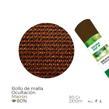 Rollo de malla de ocultacion color marron 90g 2x10m edm