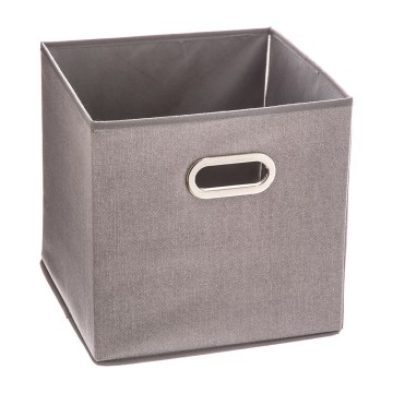 Caja organizadora color gris claro para estanteria 31x31cm