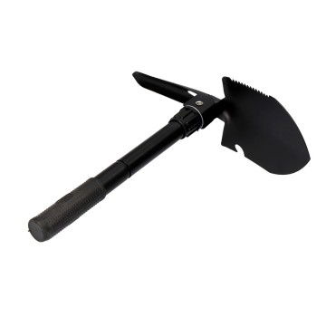 Mini pala plegable multifuncional de acero color negro 9,5x41,5cm