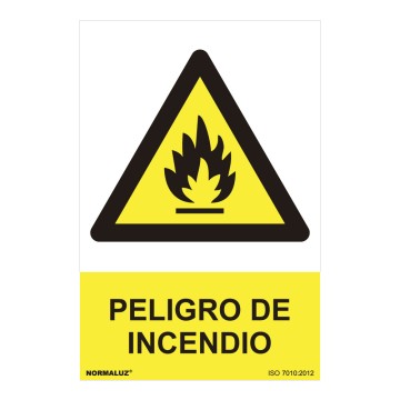 Cartel peligro "peligro de incendio" (pvc 0.7mm) 30x40cm normaluz