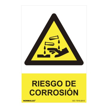 Cartel peligro "riesgo de corrosion" (pvc 0.7mm) 30x40cm normaluz