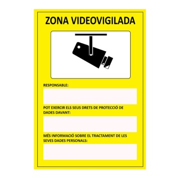 Señal zona videovigilada català pvc 0.7mm 21x30cm normaluz