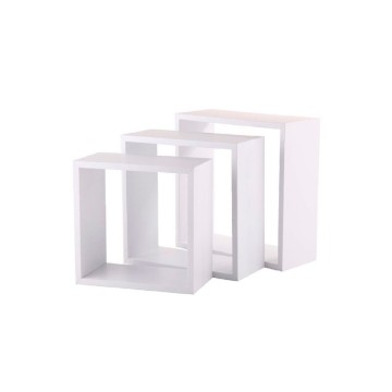 Set 3 estantes tipo cubo color blanco 3 medidas