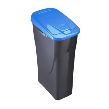 Papelera 15 litros ecobin con tapa color negro/azul 31x20x42cm mondex