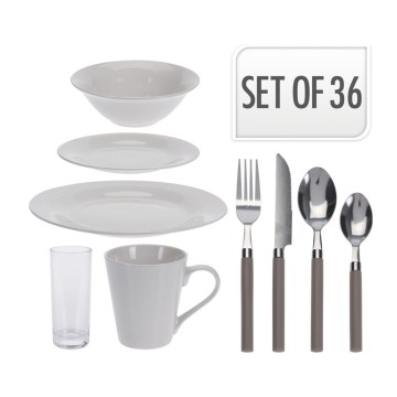Servicio de mesa de 36 piezas platos+cuencos+cubiertos
