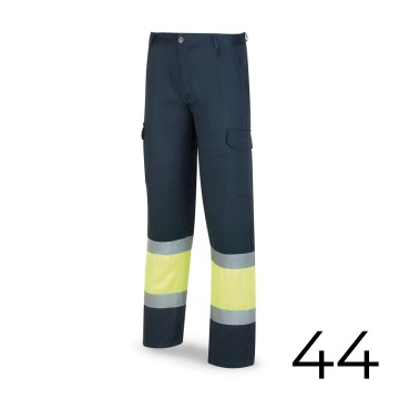 Pantalon poliester/algodón bicolor alta visibilidad azul/amarillo talla 44 388pfxyfa/44 marca