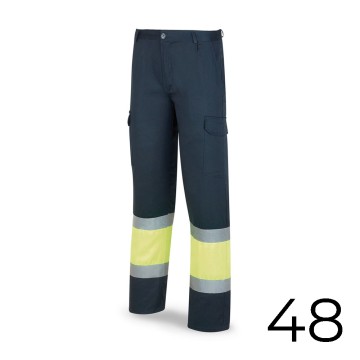 Pantalon poliester/algodón bicolor alta visibilidad azul/amarillo talla 48 388pfxyfa/48 marca