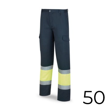 Pantalon poliester/algodón bicolor alta visibilidad azul/amarillo talla 50 388pfxyfa/50 marca