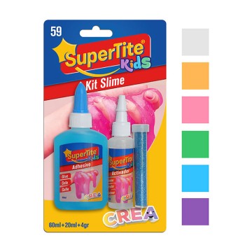 Kit slime, blister 60ml x 20ml x 4g a2759 supertite colores / modelos surtidos