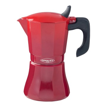 Cafetera de aluminio de 6 tazas mod: "petra" color rojo oroley