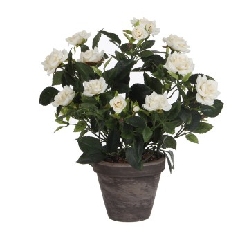Rosal color blanco pvc con maceta gris