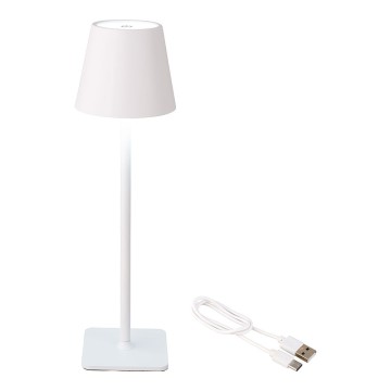 Lámpara led de mesa color blanco para exterior y interior 37cm regarcable 894378