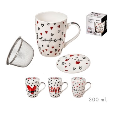 Taza 300ml para infusiones san valentín modelos surtidos