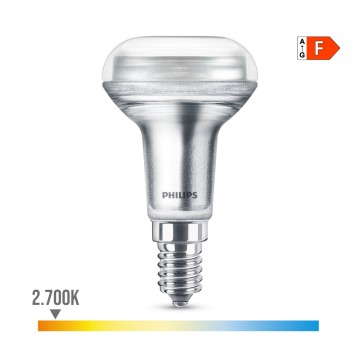 Bombilla reflectora led cla 36d 1,4w r39, 105im e14 2700k. philips