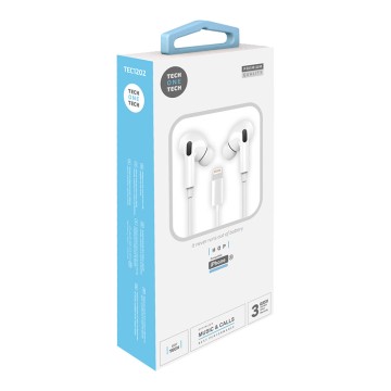 Auriculares hop blancos, lightning (comp. apple. tech one tech