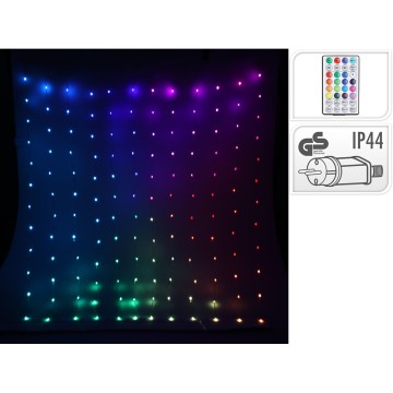 Cortina de leds, rgb, 400led, 220v, con mando a distancia. koopman