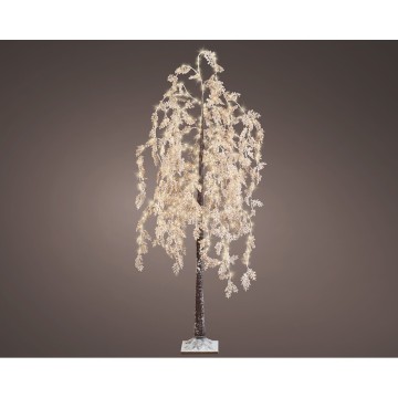 Arbol microled sauce de flores blancas, fijo, 600 leds, ø80cm x alto 210cm blanco calido,lumineo