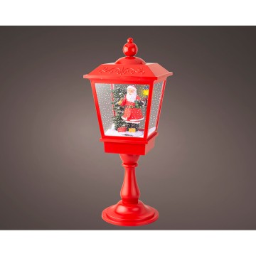 Farol papa noel con movimiento y música, luz fija, 33 leds, blanco frio. lumineo