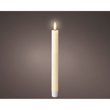 Pack de 2 unidades de velas leds de color beige, rustica, ø2,2x24,5cm. lumineo