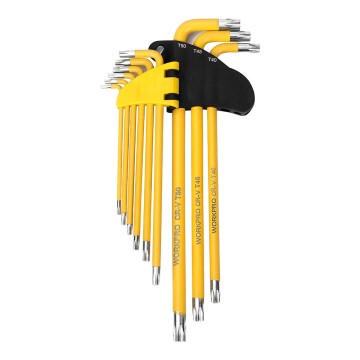 Llaves torx largas, juego de 9 piezas, de seguridad. workpro