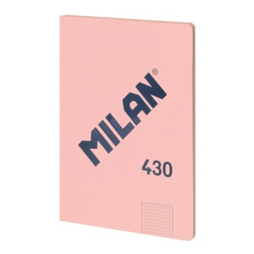 Cuaderno a4 cuadriculado encolado, rosa.