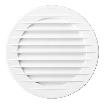 Rejilla ventilación redonda empotrable con mosquitera ø120mm abs blanca