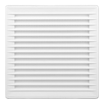 Rejilla ventilación cuadrada empotrable ø 100mm con mosquitera 170x170x10mm abs blanca