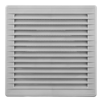 Rejilla ventilación cuadrada empotrable ø 100mm con mosquitera 170x170x11,5mm abs gris