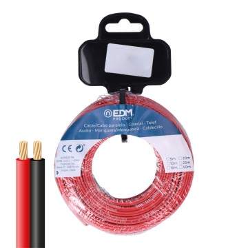 Cable paralelo 2x1mm² rojo/negro 20m.