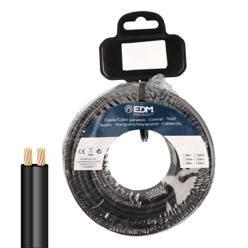 Cable paralelo 2x0,75mm² negro 10m.