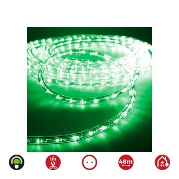 Tubo flexiled 2 vias fijo 48m. 30leds/m verde edm