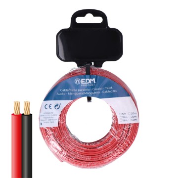 Cable paralelo 2x1mm² rojo/negro 50m.