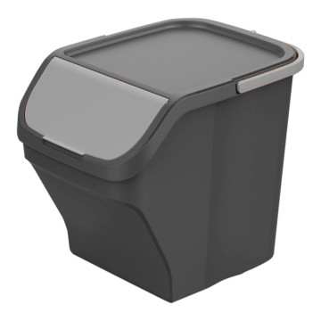 Cubo 25l stack´n sort gris con tapa color gris