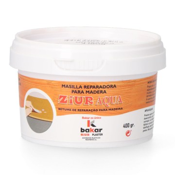 Masilla reparadora para madera ziur aqua 400 gr. color roble