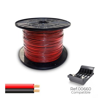 Cable paralelo 2 x 0,75 mm² rojo/negro 500 m. ( bobina mediana )