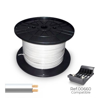 Cable paralelo 2 x 0,75 mm² blanco/gris 500 m.