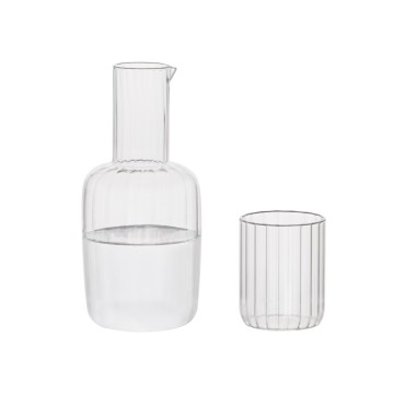 Jarra vidrio agua + vaso, 800 ml