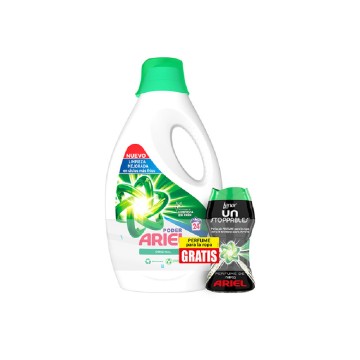 Detergente ariel líquido original 24 lavados + lenor perlas ariel 140 ml