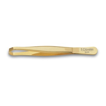 Pinza de depilar cangrejo dorada 9 cm