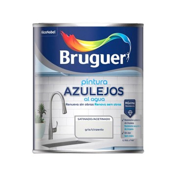 Pintura azulejos al agua gris satinado, 750 ml